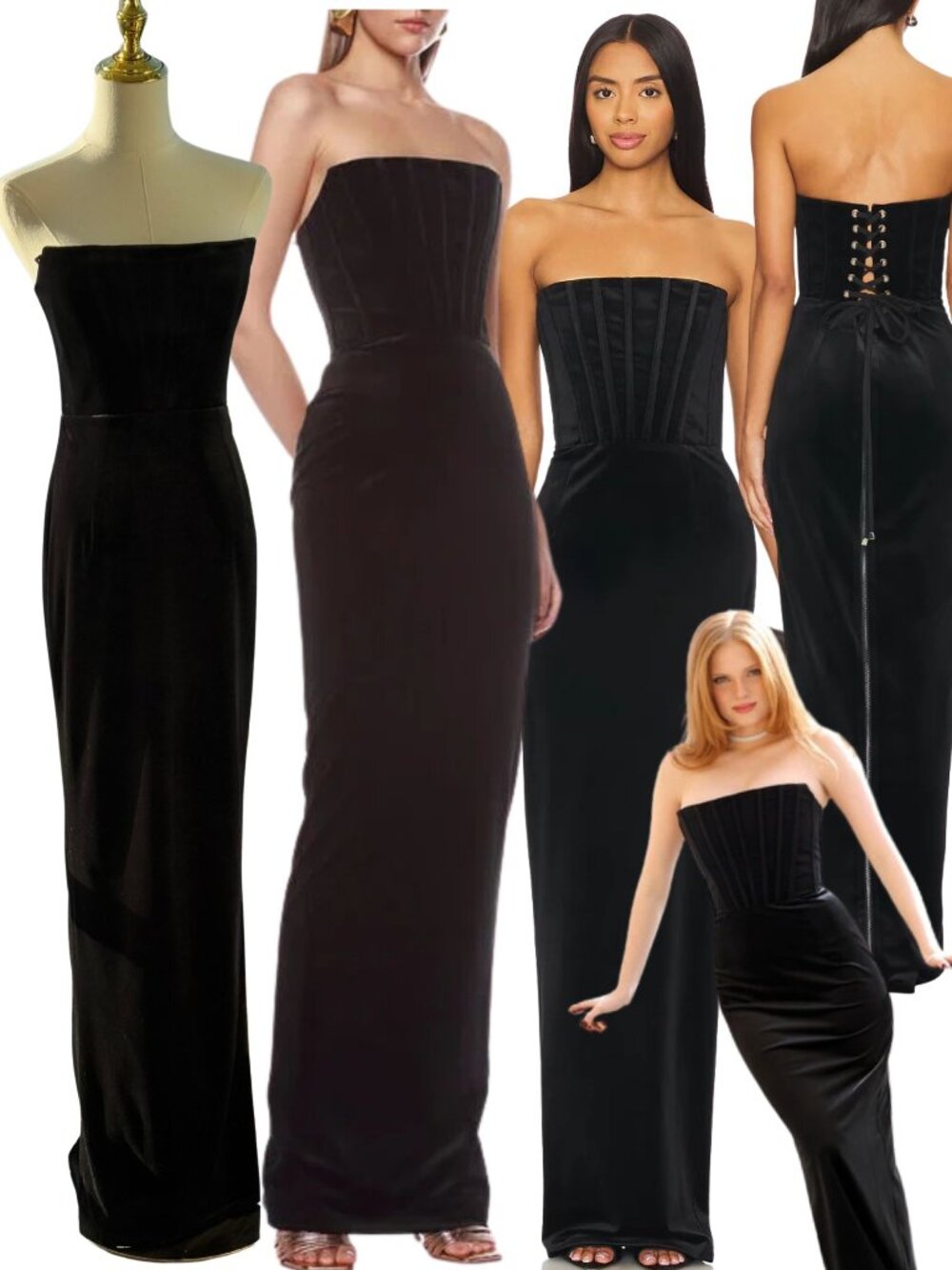 🆕 BRONX & BANCO 🧿 NWOT Florentina Corset Gown, Black Velvet, Sz S US 4